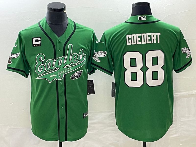 Men Philadelphia Eagles 88 Goedert Green Co Branding Game NFL Jersey style 4